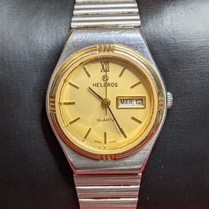 Helbros day date quartz watch